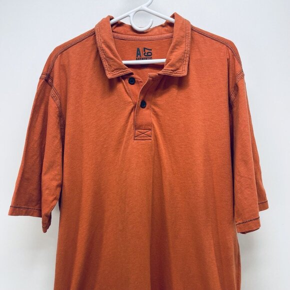 A 67 Shirt Size L Men’s Authentic Worlwide Sport Polo Orange Cotton - Picture 2 of 8